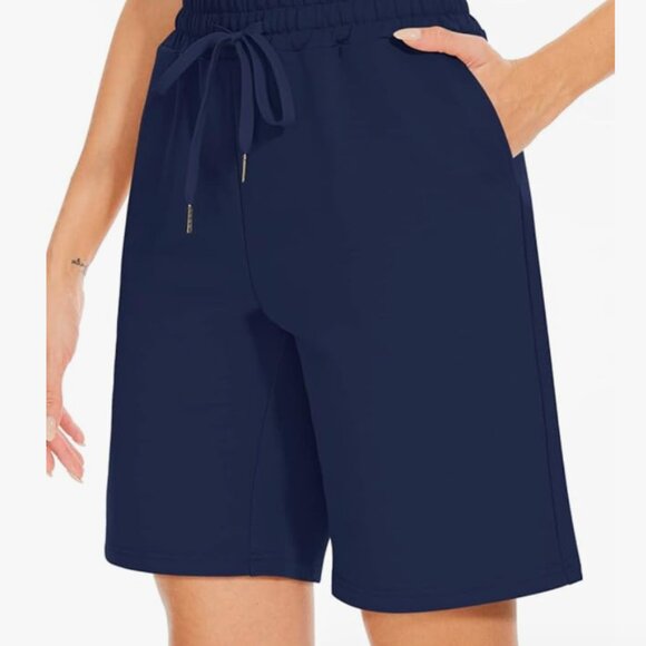 TARSE Women's Bermuda Shorts Long Cotton Loose with Pockets Knee Length Size XXL - Picture 3 of 6